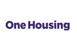 one housing logo in purple